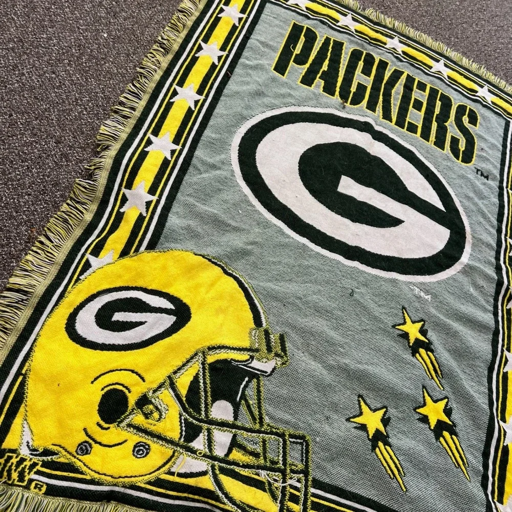 The Northwest Green Bay Packers Throw Blanket Unisex OS Green Yellow NFL Vintage